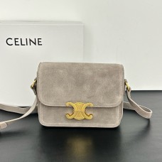 BOLSA CELINE TRIOMPHE NUBUCK CINZA