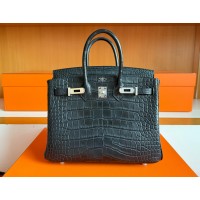 BOLSA HERMES BIRKIN 25 CROCO MATTE BLACK BOLSA HERMES BIRKIN 25 CROCO MATTE BLACK