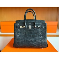 BOLSA HERMES BIRKIN 25 CROCO MATTE BLACK BOLSA HERMES BIRKIN 25 CROCO MATTE BLACK