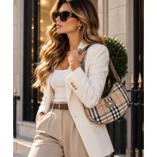 BURBERRY CHECK QUILTED HOBO BURBERRY CHECK QUILTED HOBO