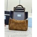 Prada Leather Tote Bag Suede Marrom Prada Leather Tote Bag Suede Marrom
