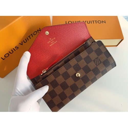 Louis Vuitton Emilie wallet Damier Ebene DE  Carteira louis vuitton, Couro  legítimo, Carteira