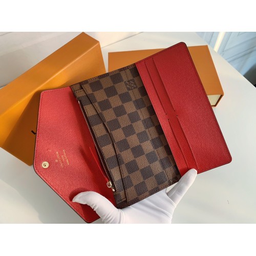 Louis Vuitton Emilie wallet Damier Ebene DE  Carteira louis vuitton, Couro  legítimo, Carteira