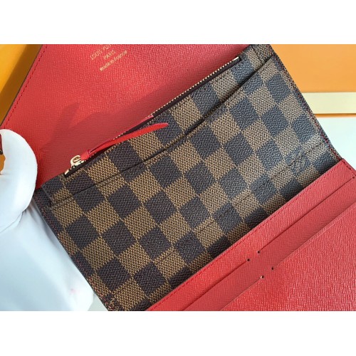 Louis Vuitton Emilie wallet Damier Ebene DE  Carteira louis vuitton, Couro  legítimo, Carteira